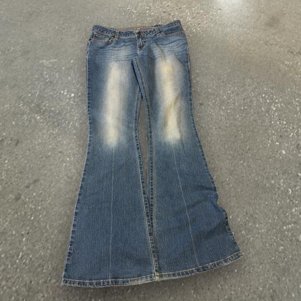 American Eagle Outfitters Blue Low Rise Flare Jeans Size 8 Long Y2K Denim